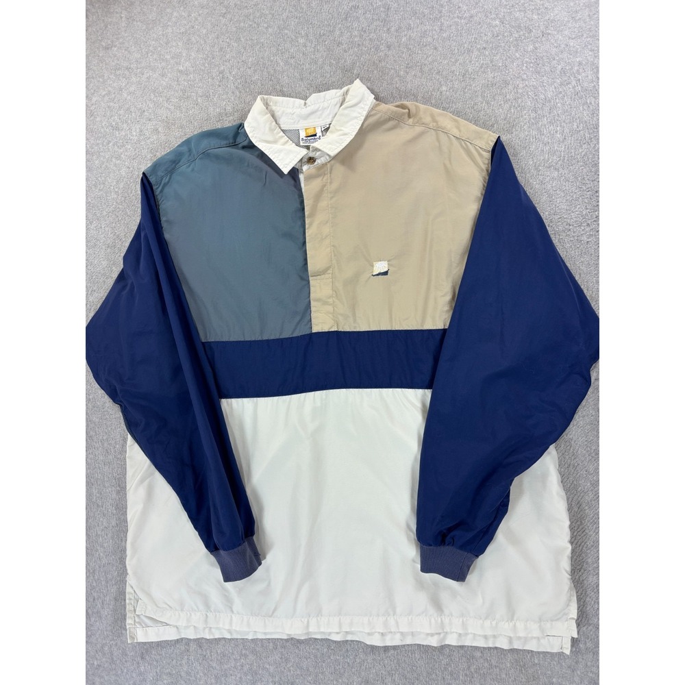 Solumbra Sun Protection Breathable Long‎ Sleeve Pullover (Men's XL) Blue/Tan